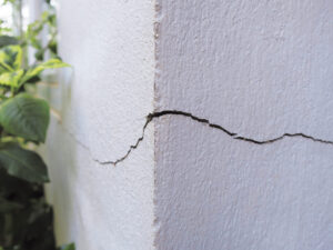 Crack in a foundation.