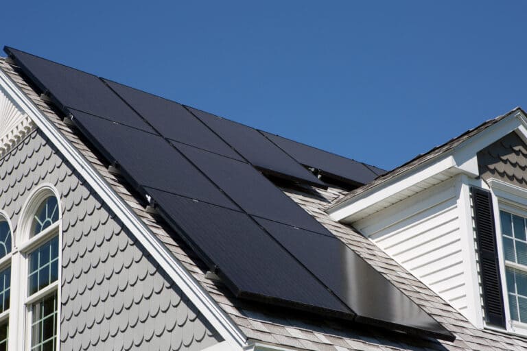 Solar Panels on a house in New York for solar energy.