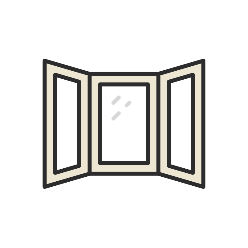 Bow window illustration.