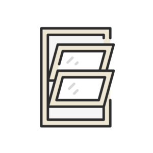 Double-hung window illustration.