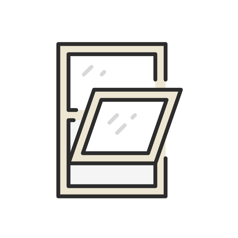 Single-hung window illustration.