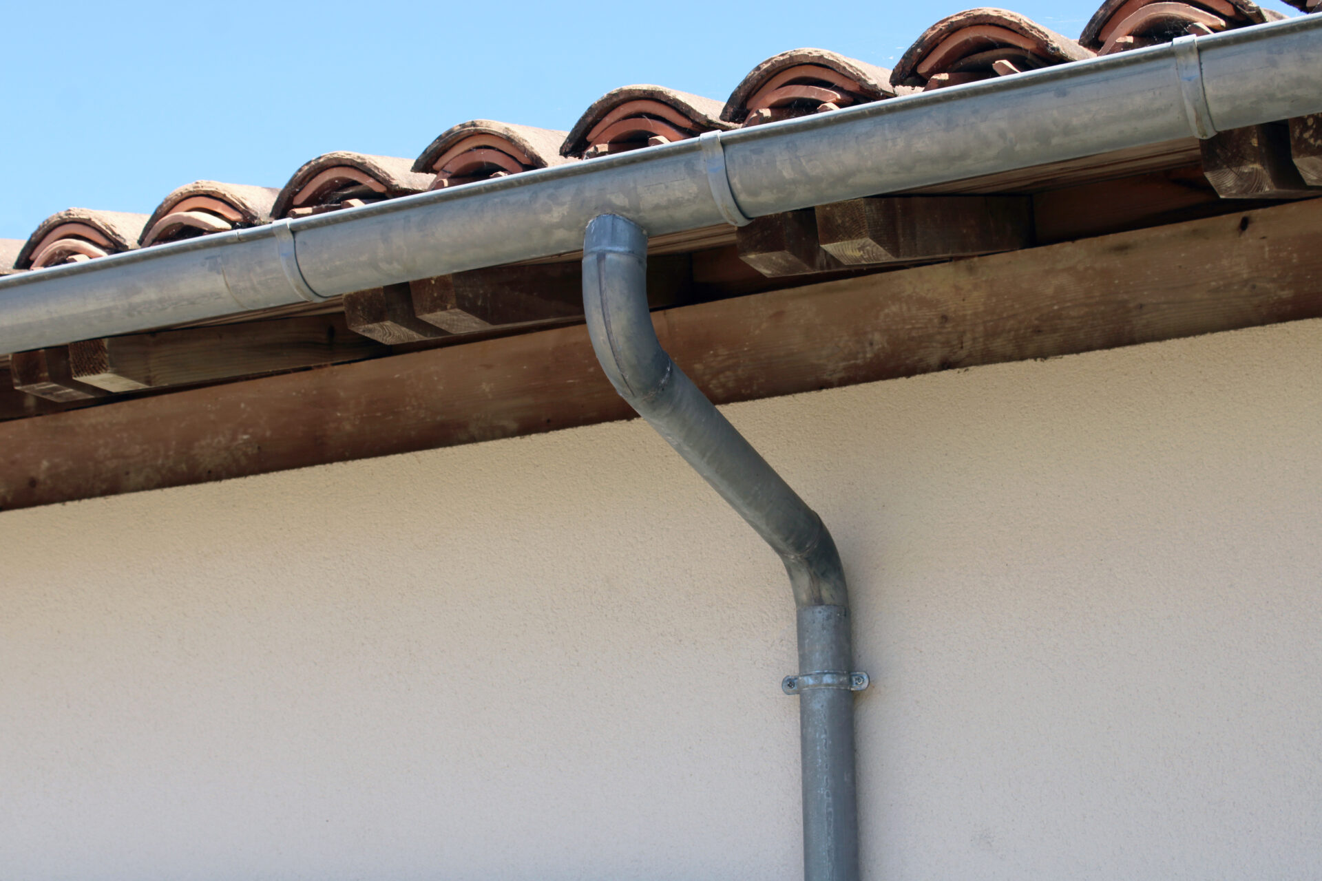 Zinc gutters installed on a residential roof